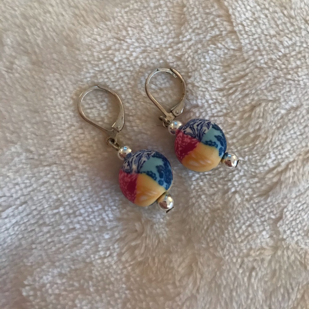 Patterned Ball Earrings - Picture 2 of 2
